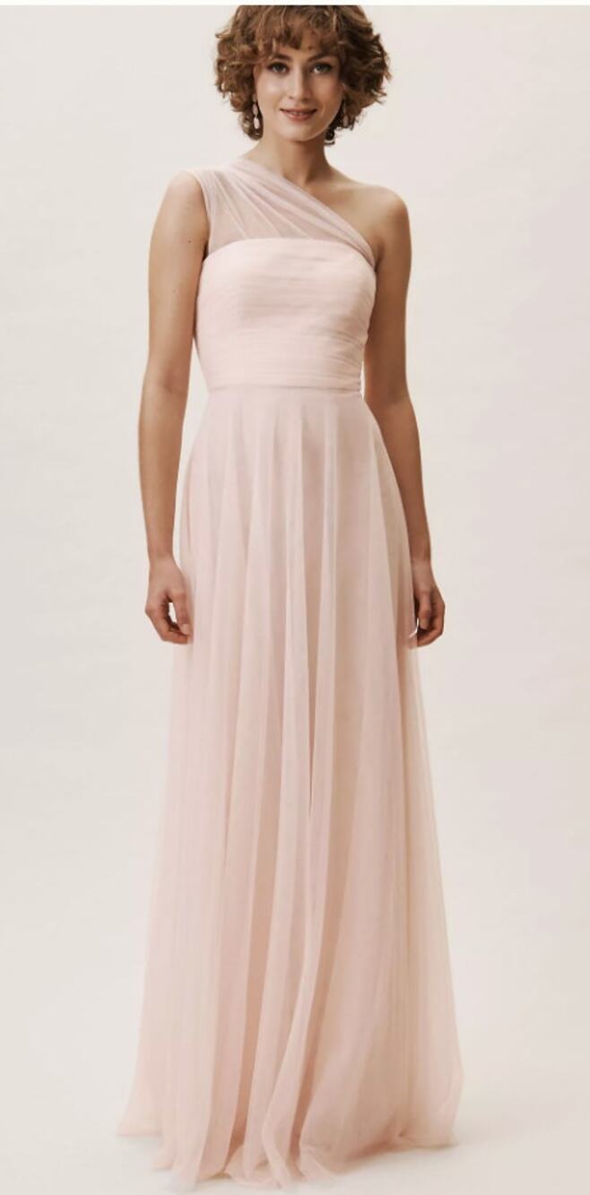 Jenny Yoo Ryder Convertible Tulle Maxi Dress Gown Lavender Pleated Size 14 New